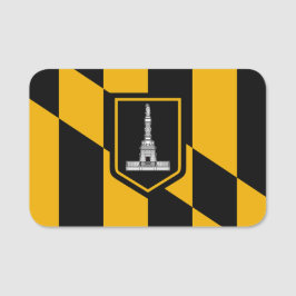 Patriottische naam tag met vlag van Baltimore, Ver