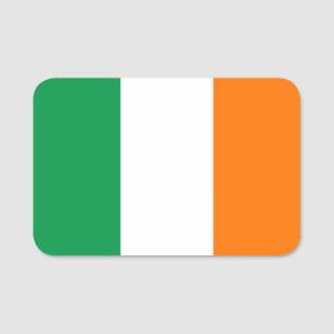 Patriottische naam tag met vlag van Ierland