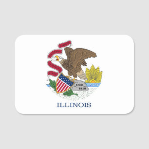 Patriottische naam tag met vlag van Illinois, Vere
