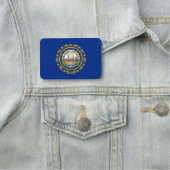 Patriottische naam tag met vlag van New Hampshire (In situ)