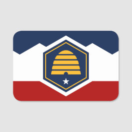 Patriottische naamkaart met vlag van Utah, VS Naamplaatje