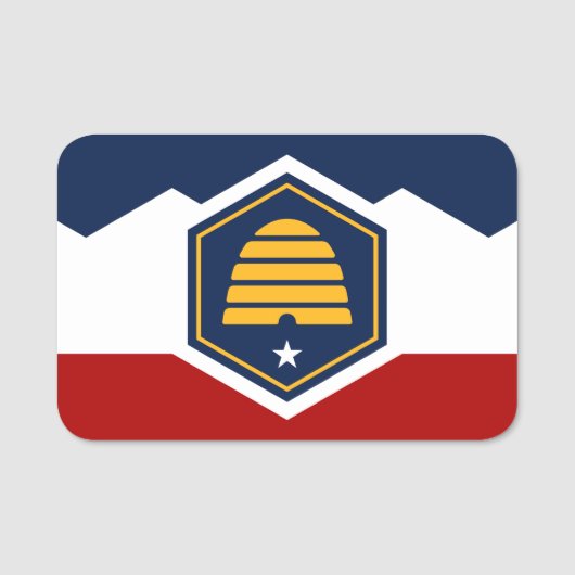Patriottische naamkaart met vlag van Utah, VS Naamplaatje (Voorkant)