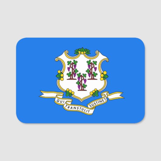 Patriottische naammarkering met vlag van Connectic Naamplaatje (Voorkant)