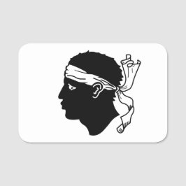 Patriottische naammarkering met vlag van Corsica,  Naamplaatje