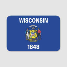 Patriottische naammarkering met vlag van de staat 