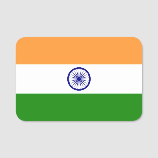 Patriottische naammarkering met vlag van India Naamplaatje (Voorkant)