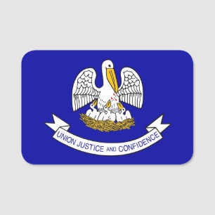 Patriottische naammarkering met vlag van Louisiana Naamplaatje