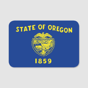 Patriottische naammarkering met vlag van Oregon Naamplaatje