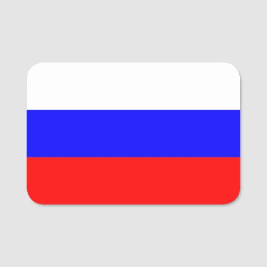 Patriottische naammarkering met vlag van Rusland Naamplaatje (Voorkant)
