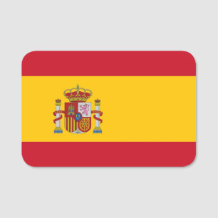 Patriottische naammarkering met vlag van Spanje Naamplaatje