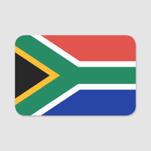 Patriottische naammarkering met vlag van Zuid-Afri Naamplaatje