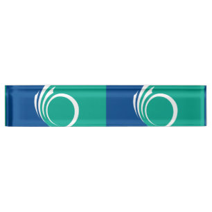 Patriottische naamplaat voor bureau met vlag van O Naambordje