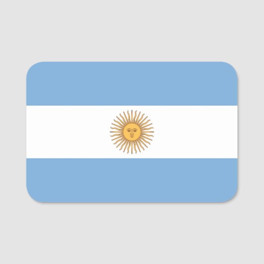 Patriottische naamplaatje met vlag van Argentinië (Voorkant)