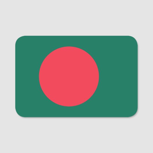 Patriottische naamplaatje met vlag van Bangladesh (Voorkant)
