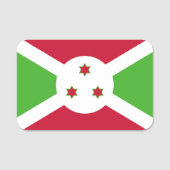 Patriottische naamplaatje met vlag van Burundi (Voorkant)
