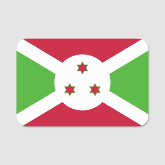 Patriottische naamplaatje met vlag van Burundi (Voorkant)