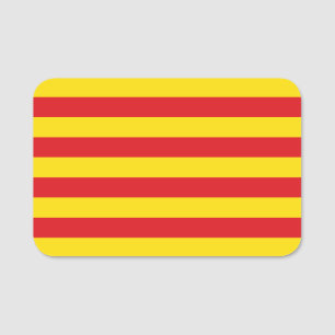 Patriottische naamplaatje met vlag van Catalonië