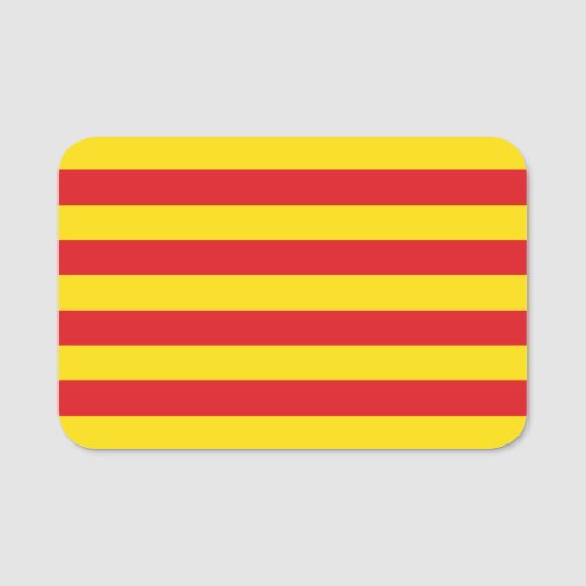 Patriottische naamplaatje met vlag van Catalonië (Voorkant)