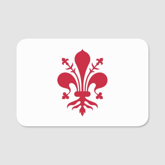 Patriottische naamplaatje met vlag van Florence (Voorkant)