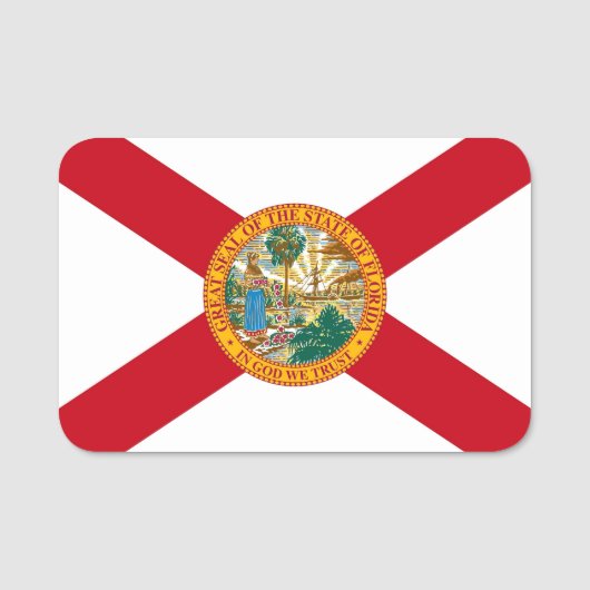 Patriottische naamplaatje met vlag van Florida, US (Voorkant)