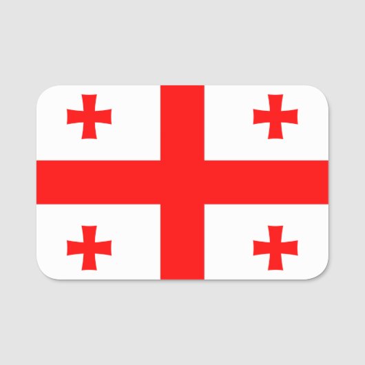 Patriottische naamplaatje met vlag van Georgië (Voorkant)