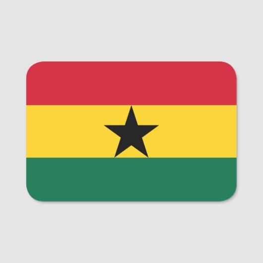 Patriottische naamplaatje met vlag van Ghana (Voorkant)