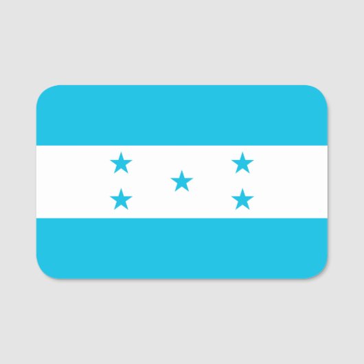 Patriottische naamplaatje met vlag van Honduras (Voorkant)