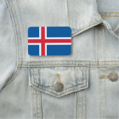 Patriottische naamplaatje met vlag van IJsland (In situ)