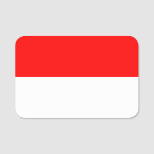 Patriottische naamplaatje met vlag van Indonesië