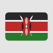 Patriottische naamplaatje met vlag van Kenia (Voorkant)