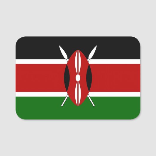 Patriottische naamplaatje met vlag van Kenia (Voorkant)