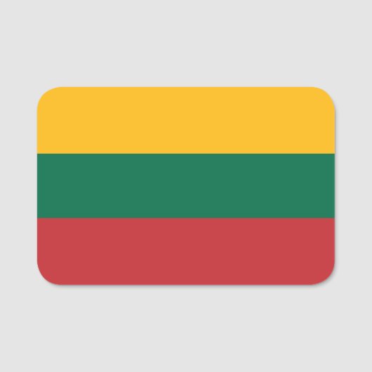 Patriottische naamplaatje met vlag van Litouwen (Voorkant)