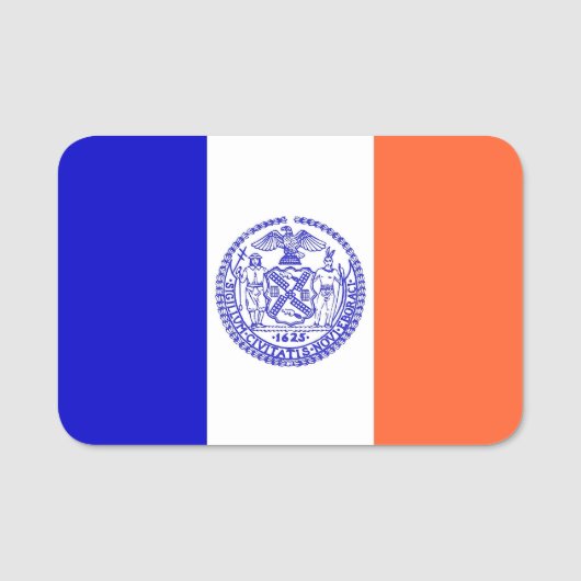 Patriottische naamplaatje met vlag van New York Ci (Voorkant)
