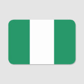 Patriottische naamplaatje met vlag van Nigeria (Voorkant)