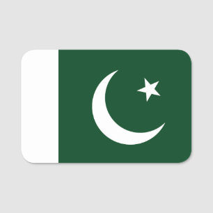 Patriottische naamplaatje met vlag van Pakistan