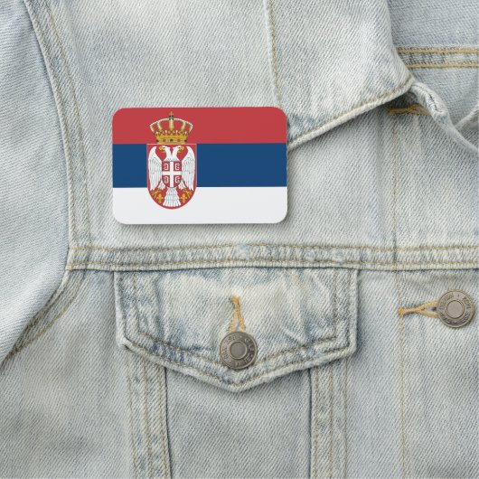 Patriottische naamplaatje met vlag van Servië (In situ)