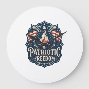 Patriottische Nacht van het Vuur Vector Grafische Grote Klok