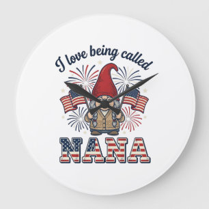 Patriottische Nana Gnome Vintage Oma Shirt Des Grote Klok