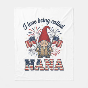 Patriottische Nana-kabouter vintage oma shirt Des Fleece Deken