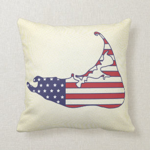Patriottische Nantucket Map in sterren en stripes Kussen