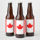 Patriottische nationale vlag van CANADA Bier Etiket (Flessen)