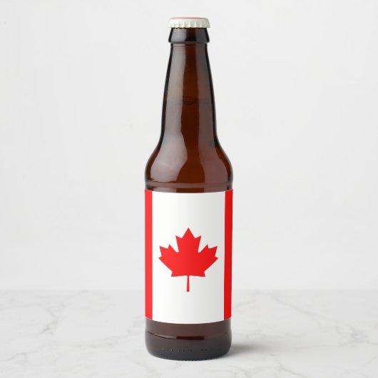 Patriottische nationale vlag van CANADA Bier Etiket (Voorkant)