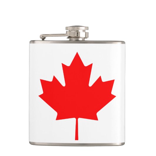 Patriottische nationale vlag van CANADA Heupfles (Voorkant)