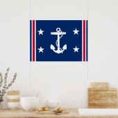Patriottische Nautical Anchor Flag Poster (Keuken)