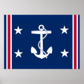 Patriottische Nautical Anchor Flag Poster (Voorkant)