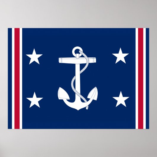 Patriottische Nautical Anchor Flag Poster (Voorkant)