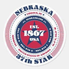 Patriottische Nebraska Circle Design Sticker