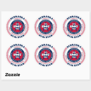 Patriottische Nebraska Circle Design Sticker