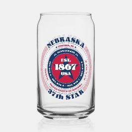 Patriottische Nebraska Typografie Drinkware Set Blikvorm Glas