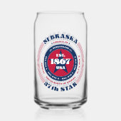Patriottische Nebraska Typografie Drinkware Set Blikvorm Glas (Achterkant)